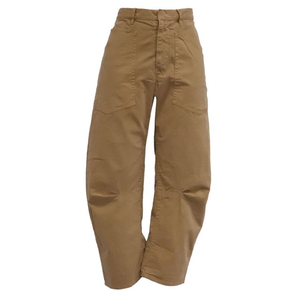Nili Lotan Shon Barrel Jeans in Brown Cotton